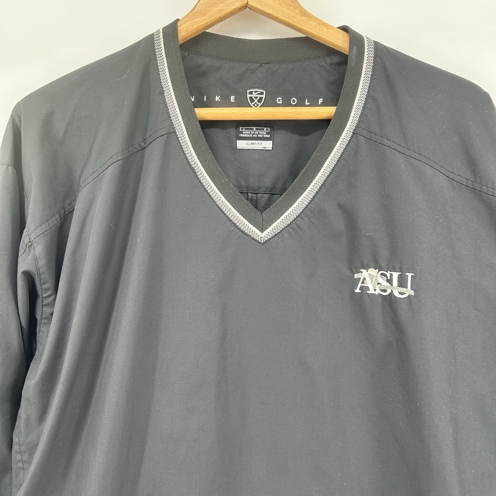 Nike Golf Clima-FIT Windbreaker Mens L Black V Neck‎ ASU Pullover Athletic - Picture 4 of 9